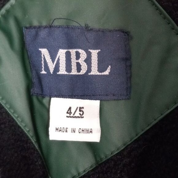 MBL 4/5 Boys Reflective Hooded Jacket Green Blue PVC Vinyl Polyester Coat - Picture 3 of 9